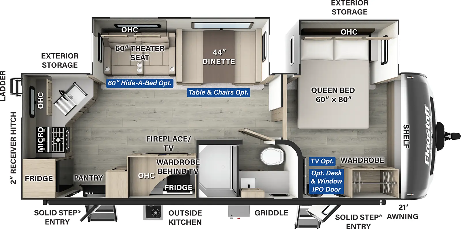 Flagstaff Super Lite Travel Trailers 26RKBS Floorplan